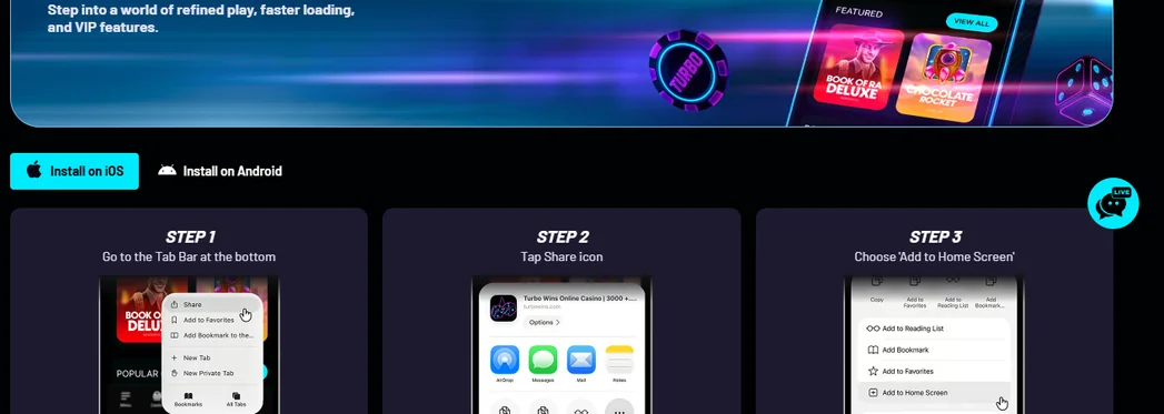 Installera Turbo Wins app